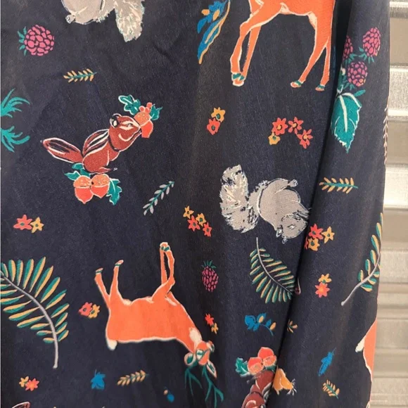 Modcloth Navy Skirt with Animal and Floral Print size medium Great - Picture 2 of 4